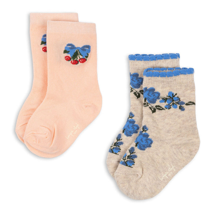 Jacquard sokkar, 2 pør, Amarena